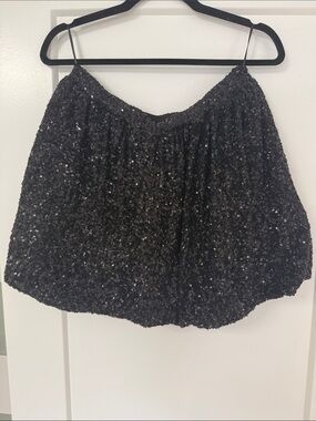 Black Sequin Circle Skirt - Sparkle Party Skirt